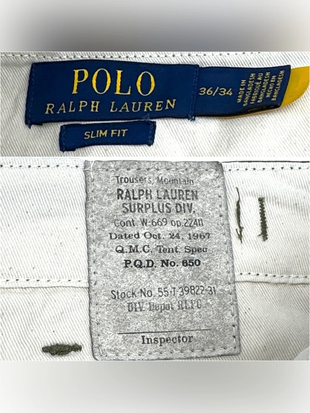 NWT Polo Ralph Lauren Men’s Slim Fit Camo Canvas Cargo Pants Size 36 x 34